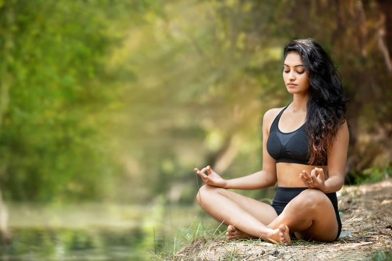Woman practicing yoga